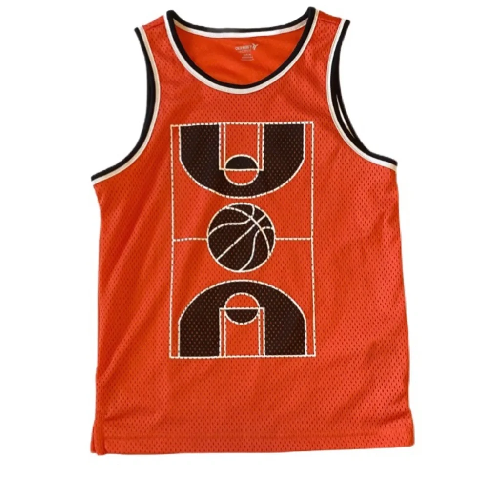 NWOT Orange Kids Basketball Graphic Jersey Size 6/7